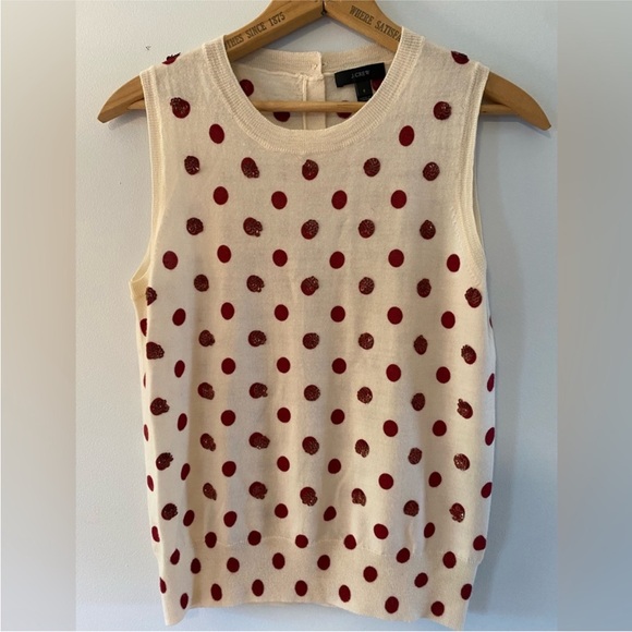 J. Crew Cream Jackie Sweater Set with Red Sequin Accents - Picture 5 of 8